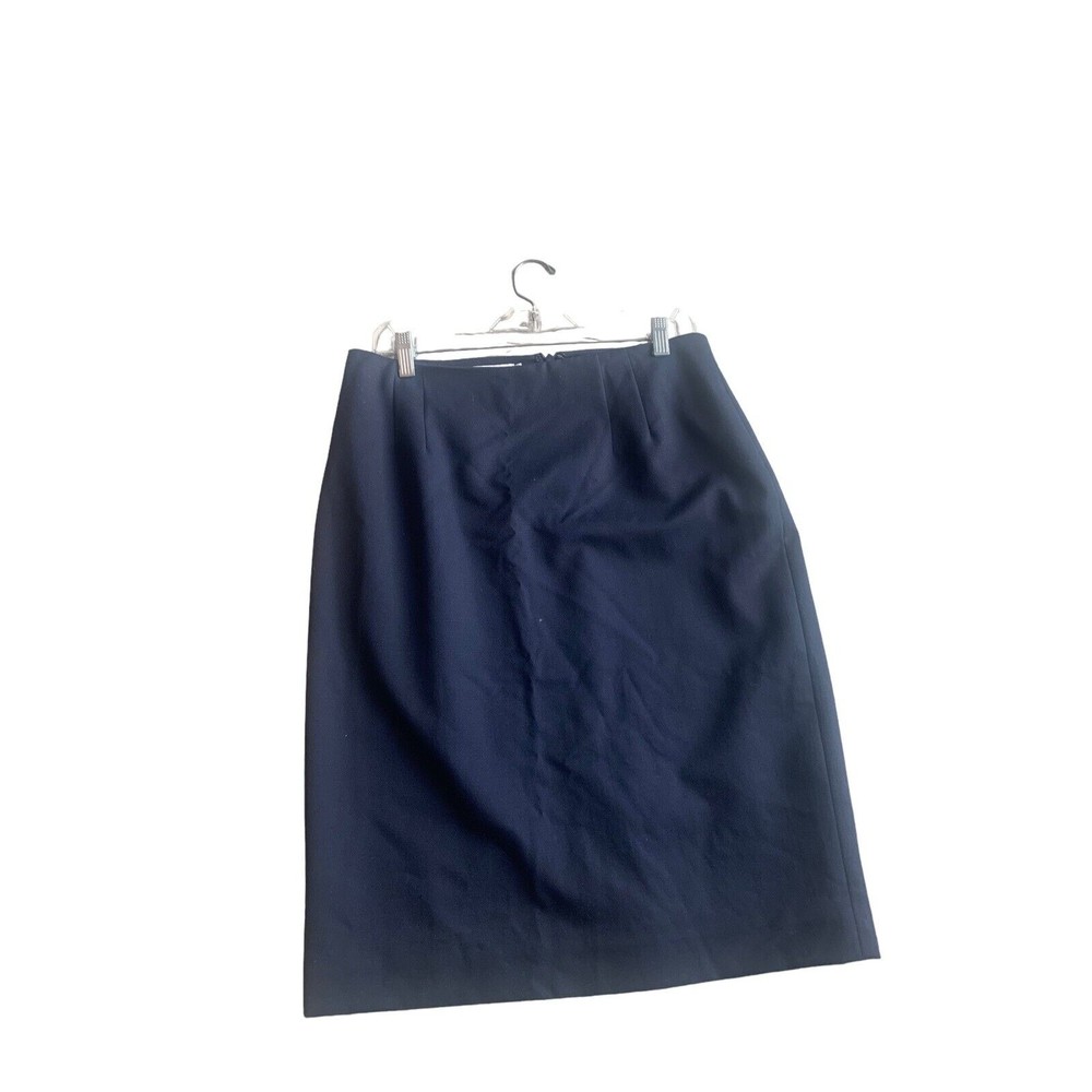 Pendleton women's size 12 Navy 100% Wool Straight Knee Length Skirt Fully Lined